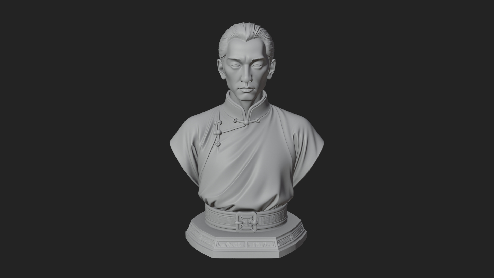 Chinese Scholar Bust Statue Design 9 3D Print Model 3D Model