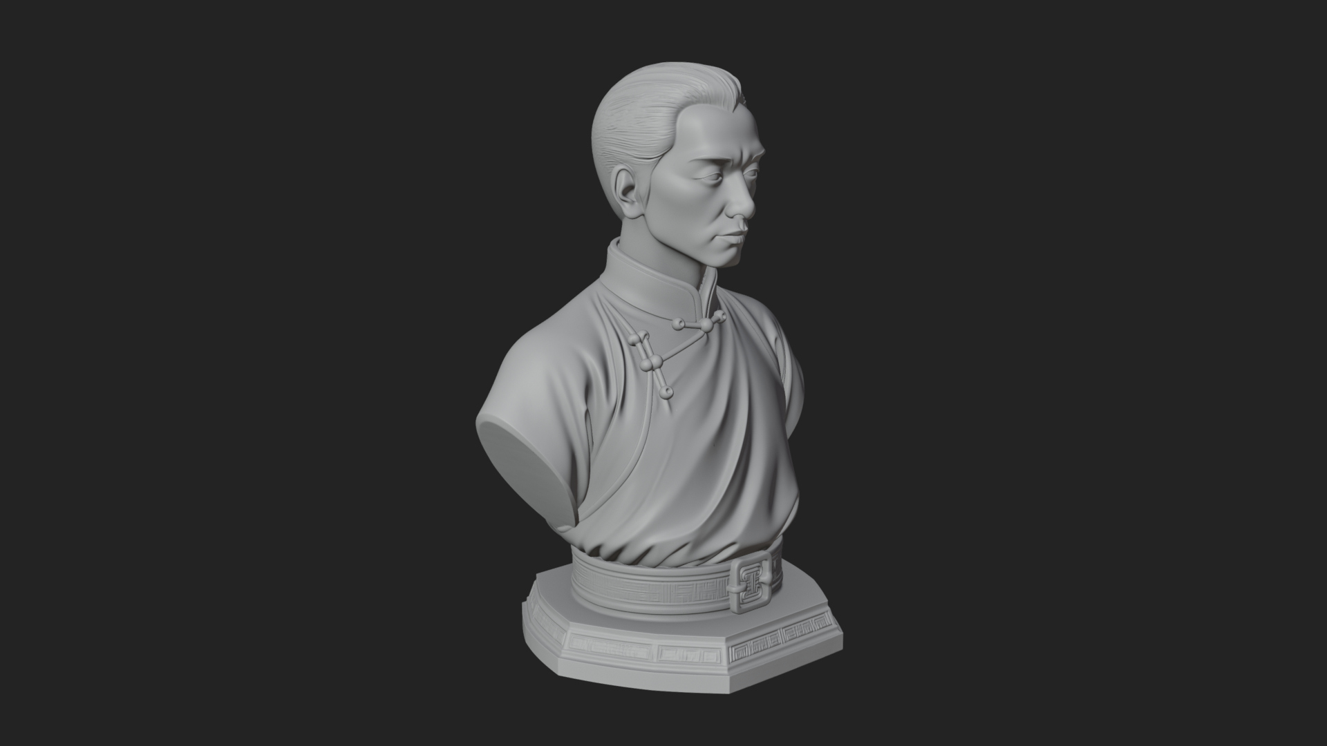 Chinese Scholar Bust Statue Design 9 3D Print Model 3D Model