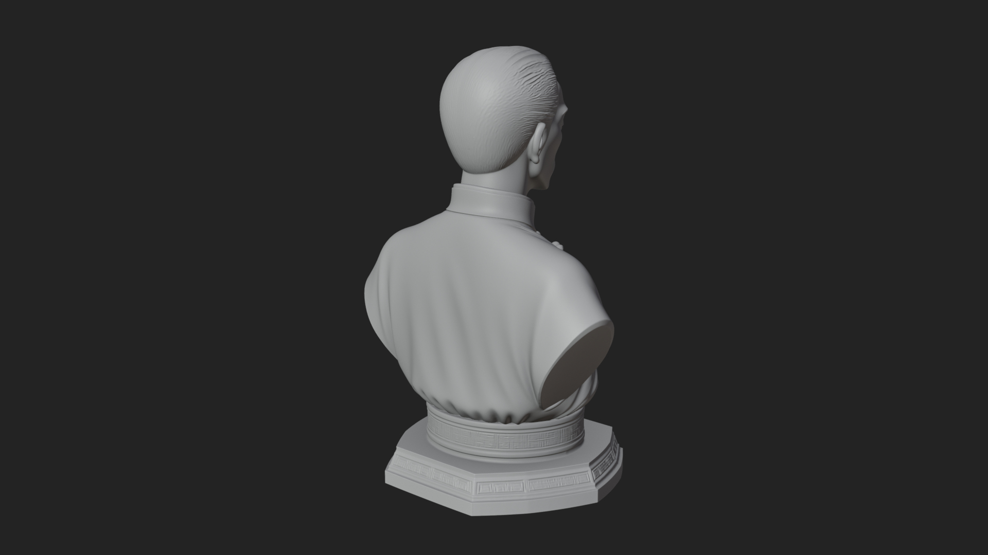Chinese Scholar Bust Statue Design 9 3D Print Model 3D Model