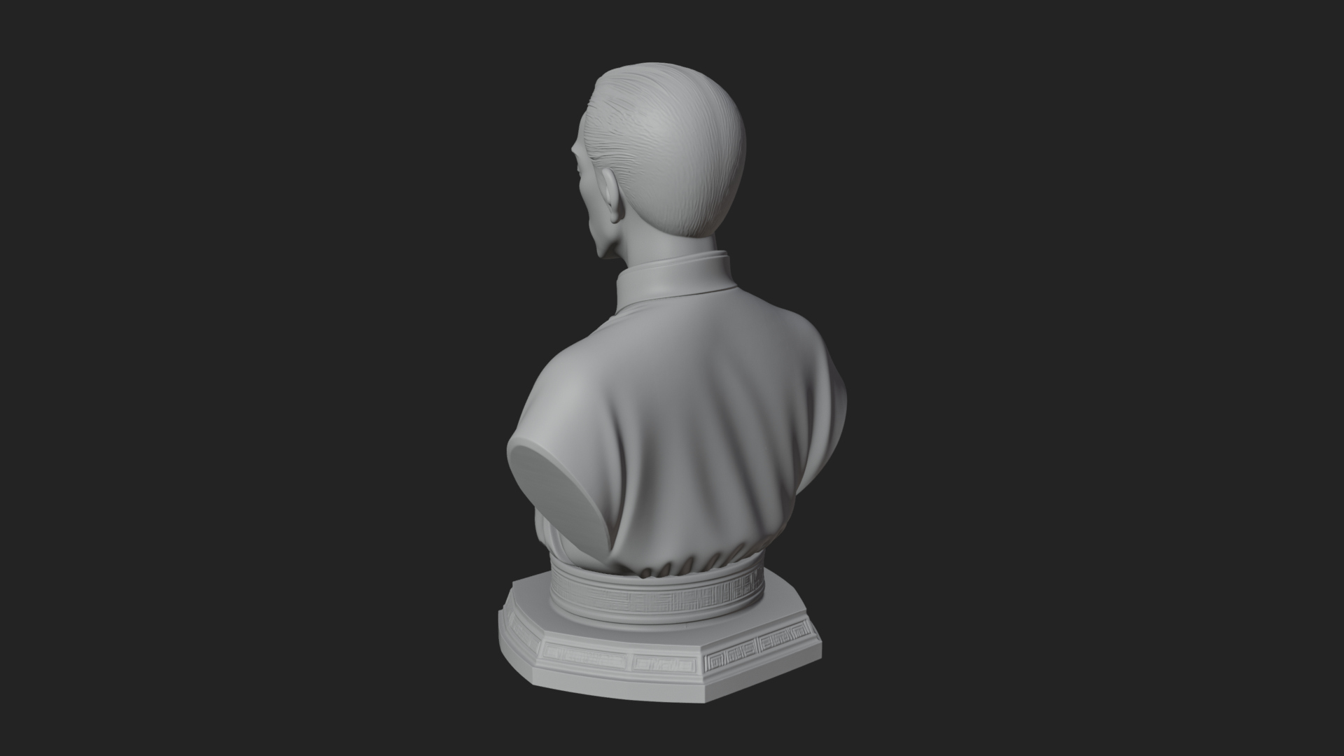 Chinese Scholar Bust Statue Design 9 3D Print Model 3D Model