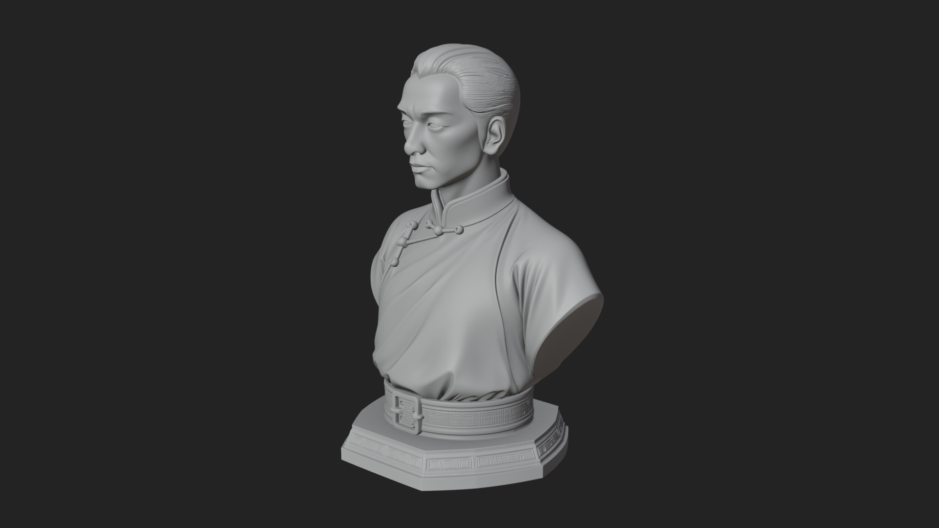 Chinese Scholar Bust Statue Design 9 3D Print Model 3D Model