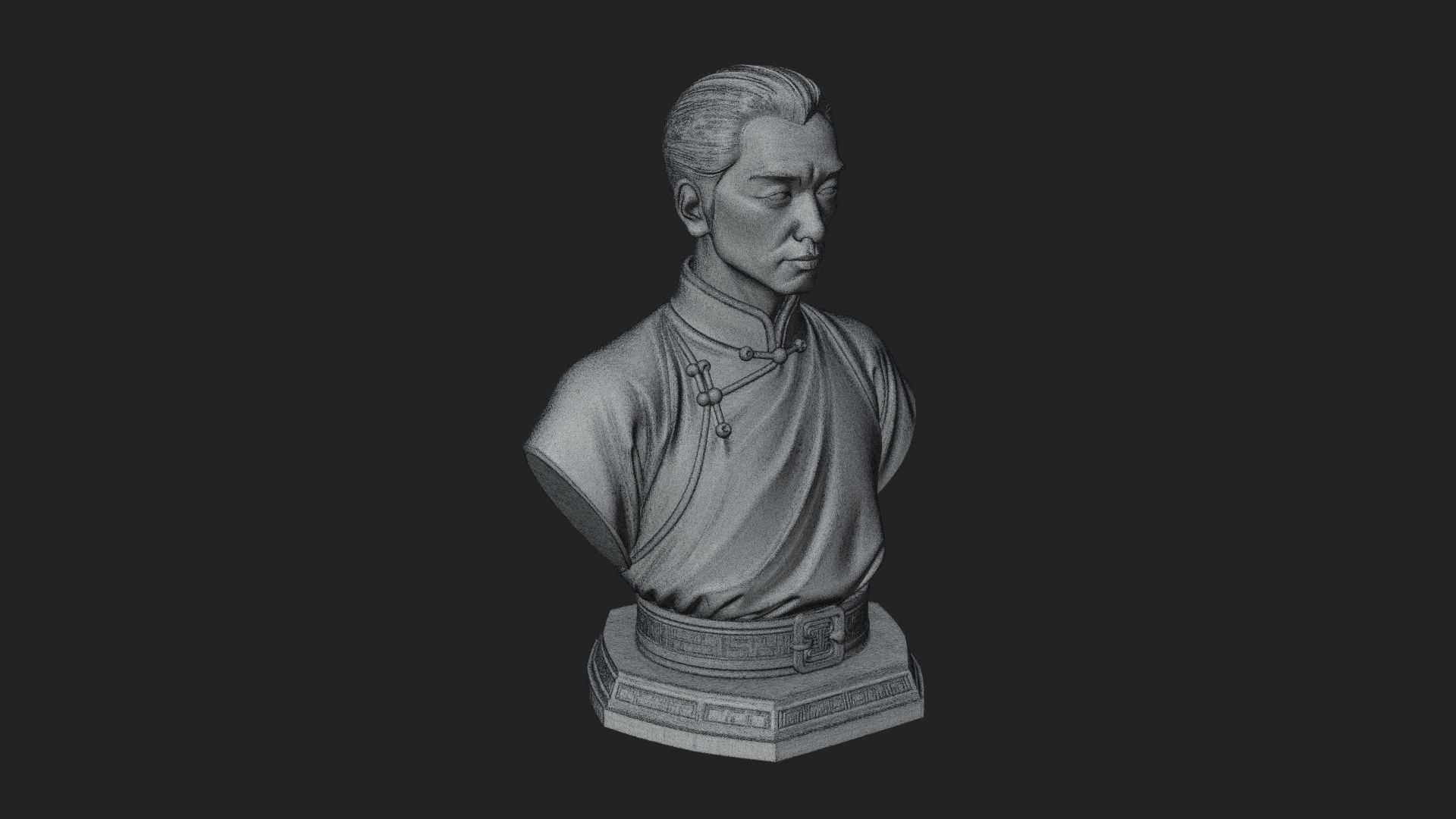 Chinese Scholar Bust Statue Design 9 3D Print Model 3D Model
