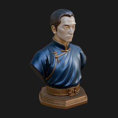 Chinese Scholar Bust Statue Design 9 3D Print Model