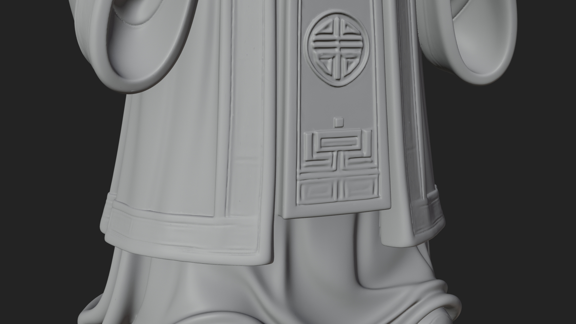 Chinese Scholar with Book Statue Design 1 3D Print Model 3D Model