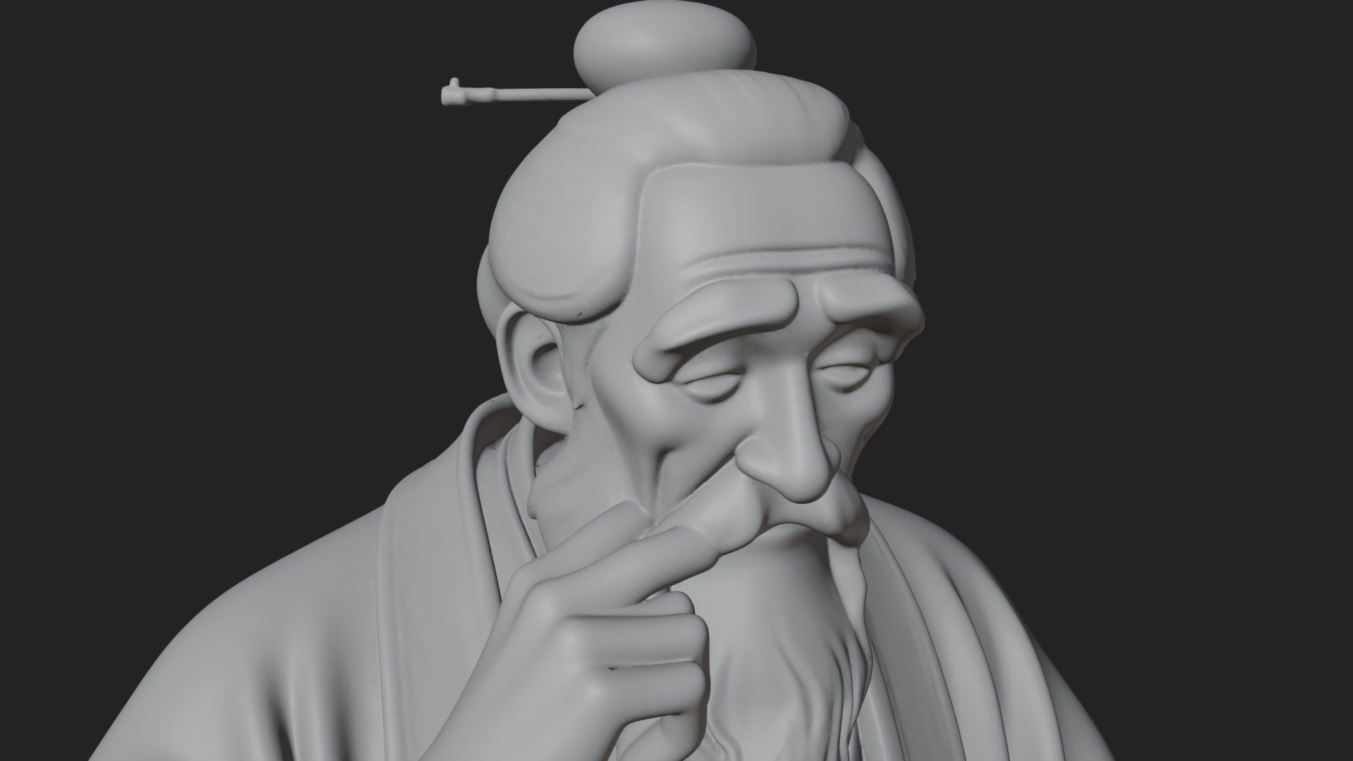 Chinese Scholar with Book Statue Design 10 3D Print Model 3D Model