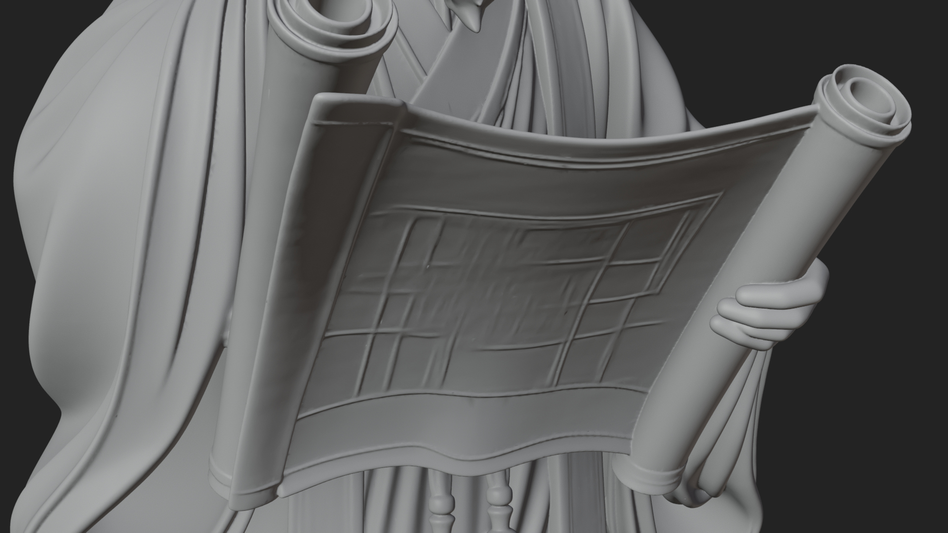 Chinese Scholar with Book Statue Design 10 3D Print Model 3D Model