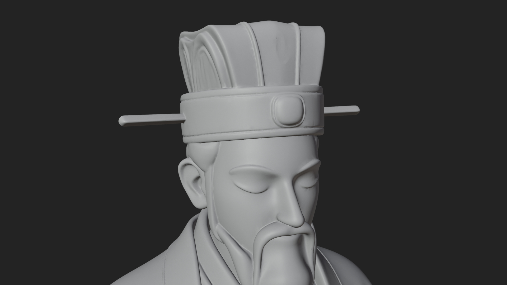 Chinese Scholar with Book Statue Design 3 3D Print Model 3D Model