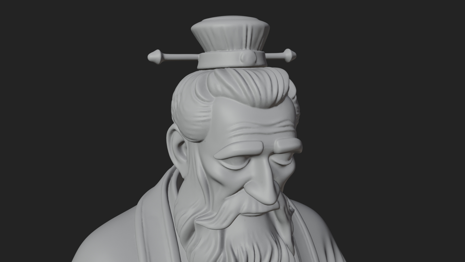 Chinese Scholar with Book Statue Design 4 3D Print Model 3D Model