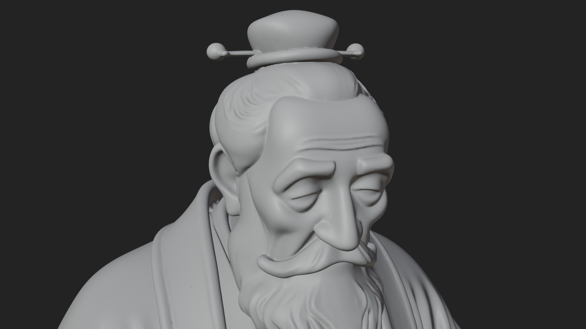 Chinese Scholar with Book Statue Design 5 3D Print Model 3D Model
