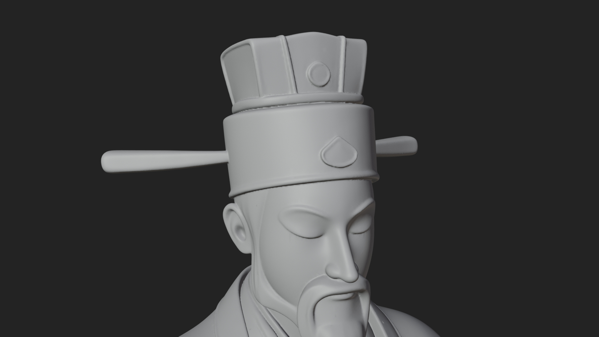 Chinese Scholar with Book Statue Design 6 3D Print Model 3D Model