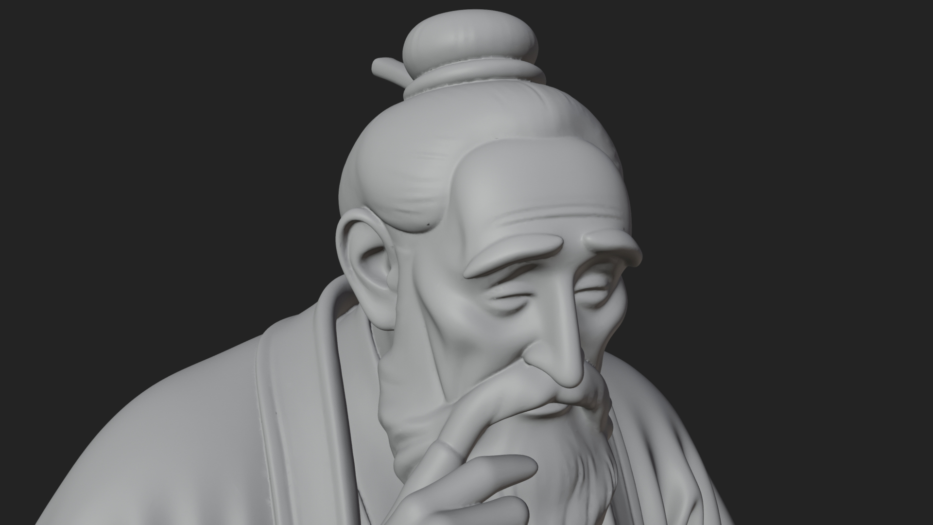 Chinese Scholar with Book Statue Design 7 3D Print Model 3D Model