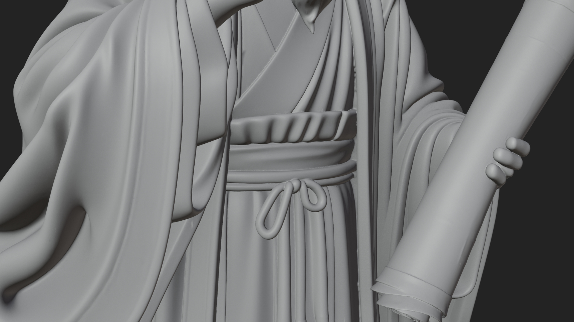 Chinese Scholar with Book Statue Design 7 3D Print Model 3D Model