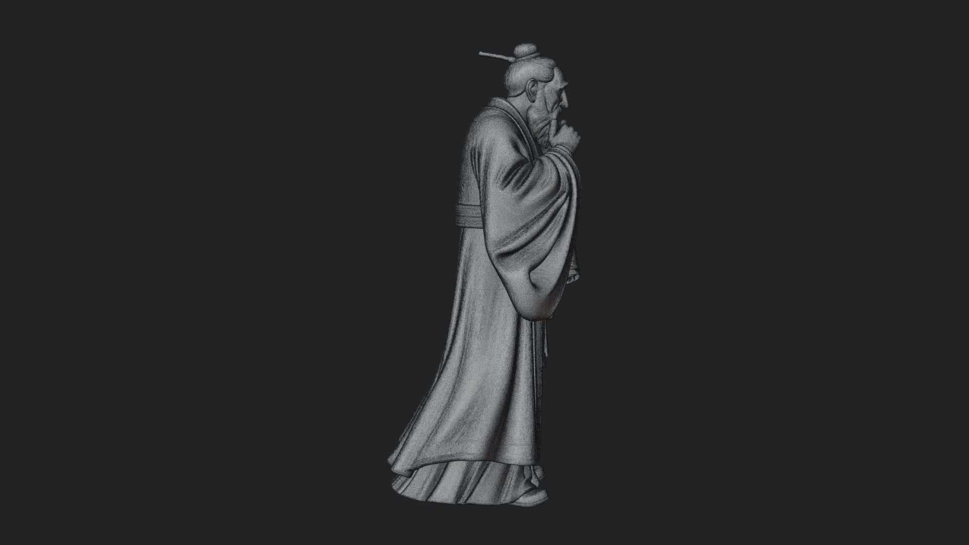 Chinese Scholar with Book Statue Design 7 3D Print Model 3D Model
