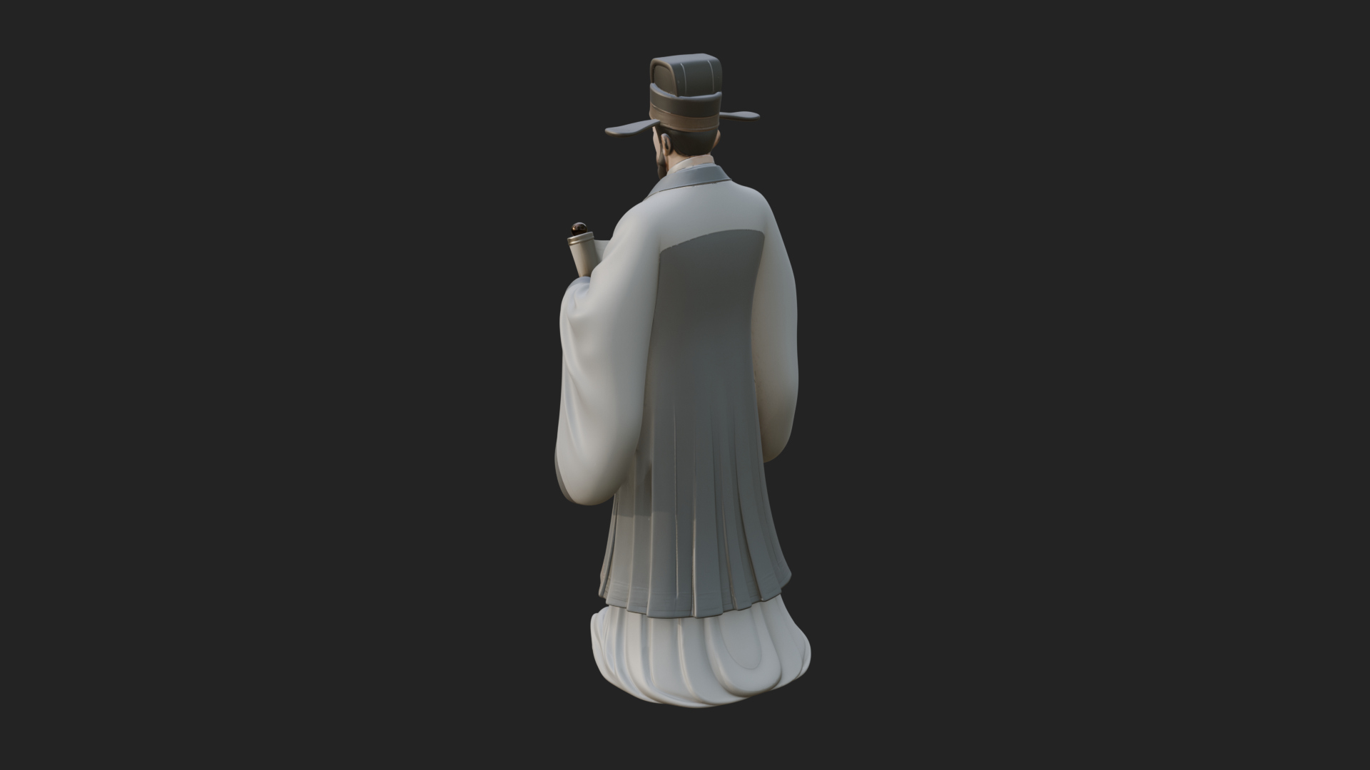 Chinese Scholar with Book Statue Design 8 3D Print Model 3D Model