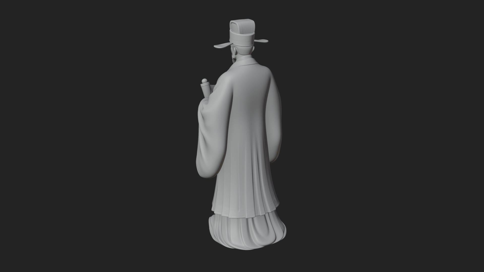 Chinese Scholar with Book Statue Design 8 3D Print Model 3D Model