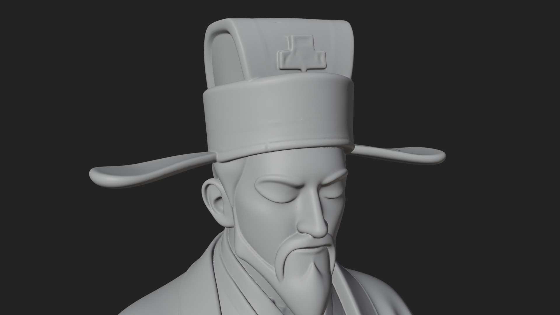 Chinese Scholar with Book Statue Design 8 3D Print Model 3D Model