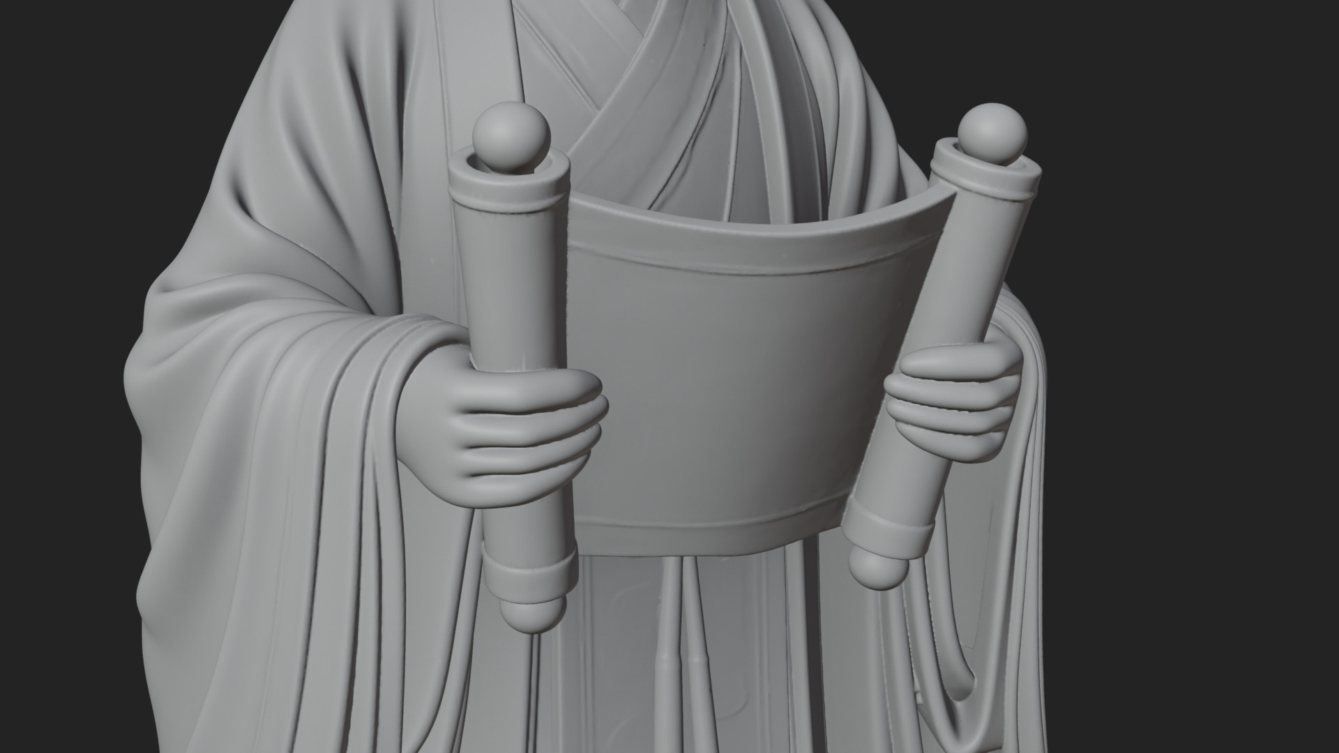 Chinese Scholar with Book Statue Design 8 3D Print Model 3D Model