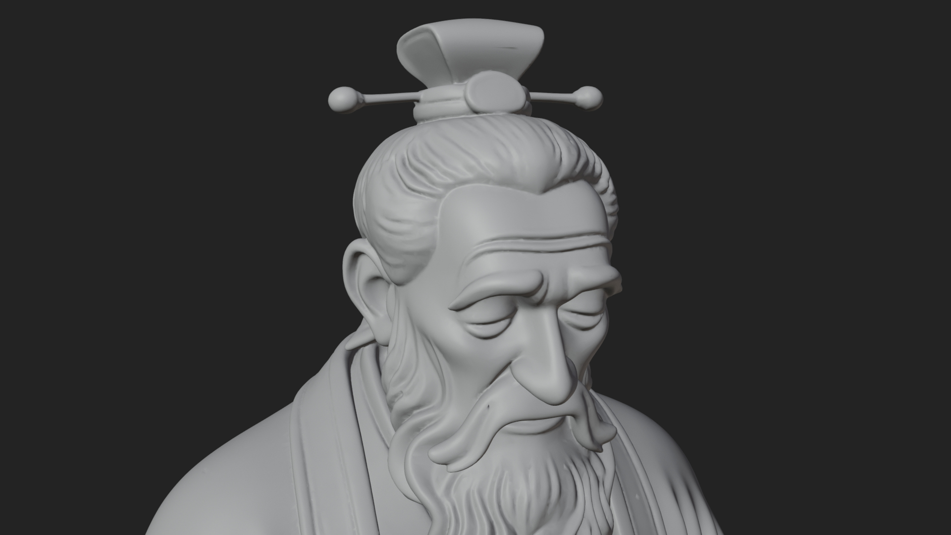 Chinese Scholar with Book Statue Design 9 3D Print Model 3D Model