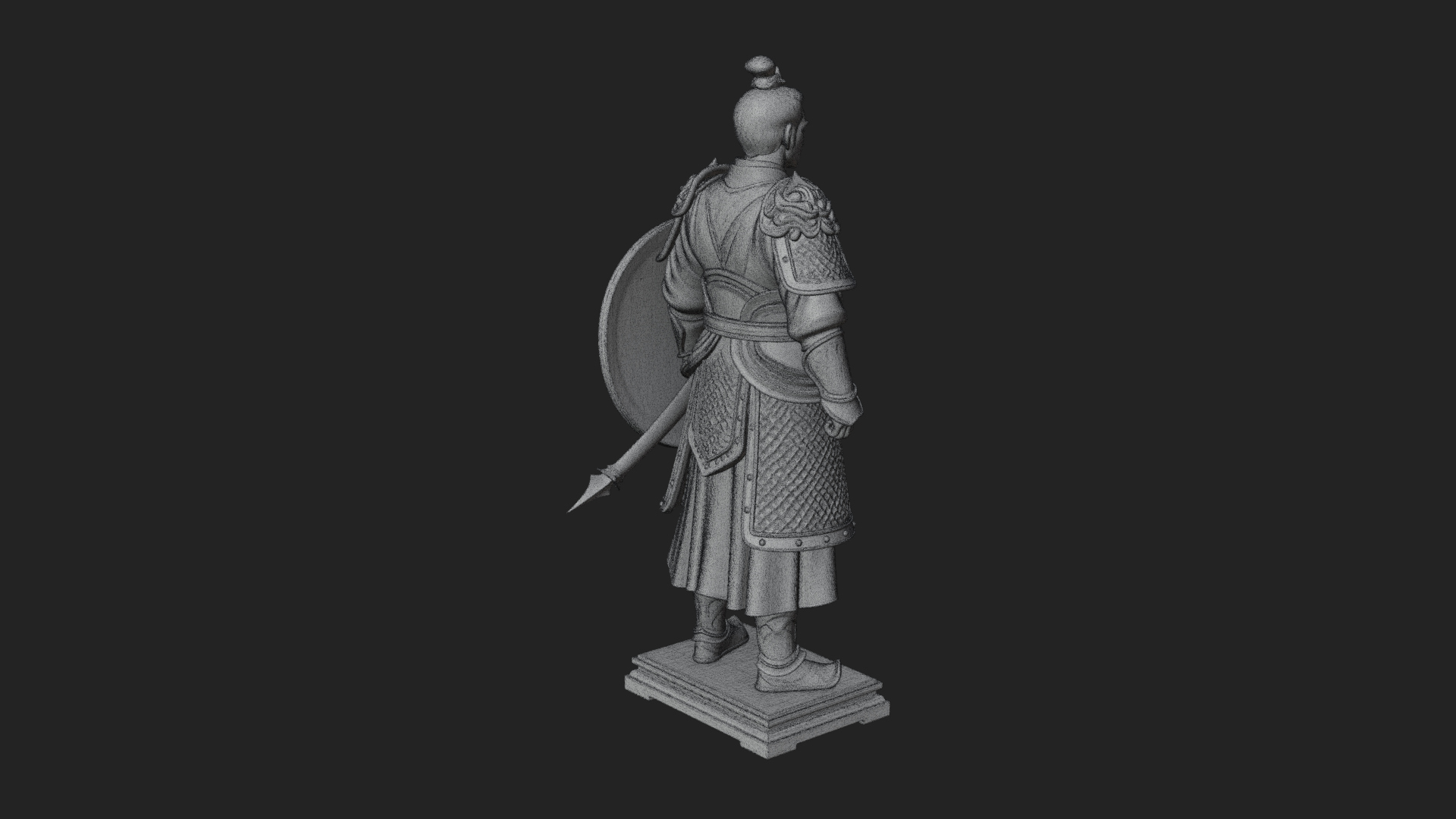 Chinese Shield Warrior Statue Design 1 3D Print Model 3D Model