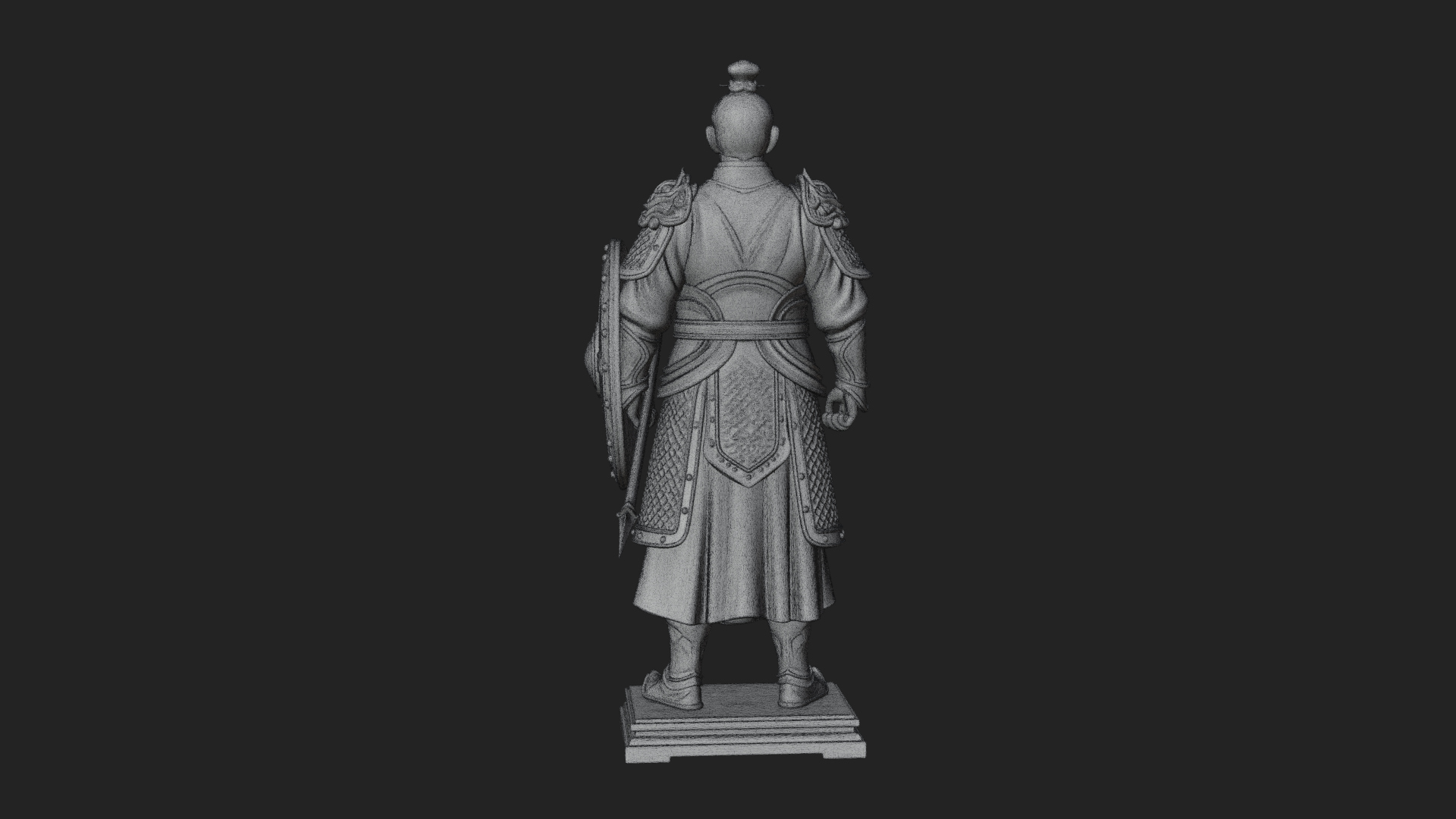 Chinese Shield Warrior Statue Design 1 3D Print Model 3D Model