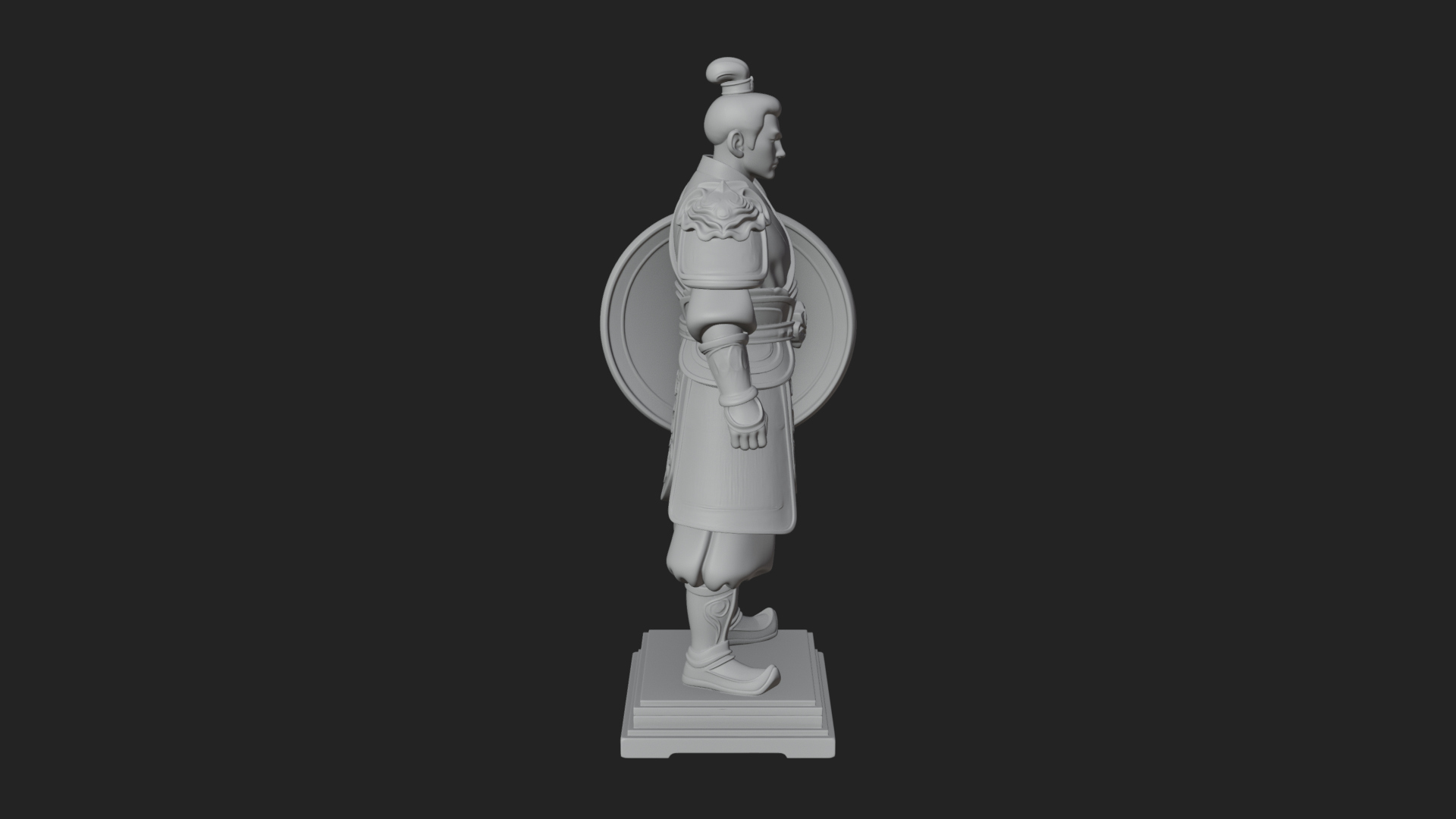 Chinese Shield Warrior Statue Design 2 3D Print Model 3D Model