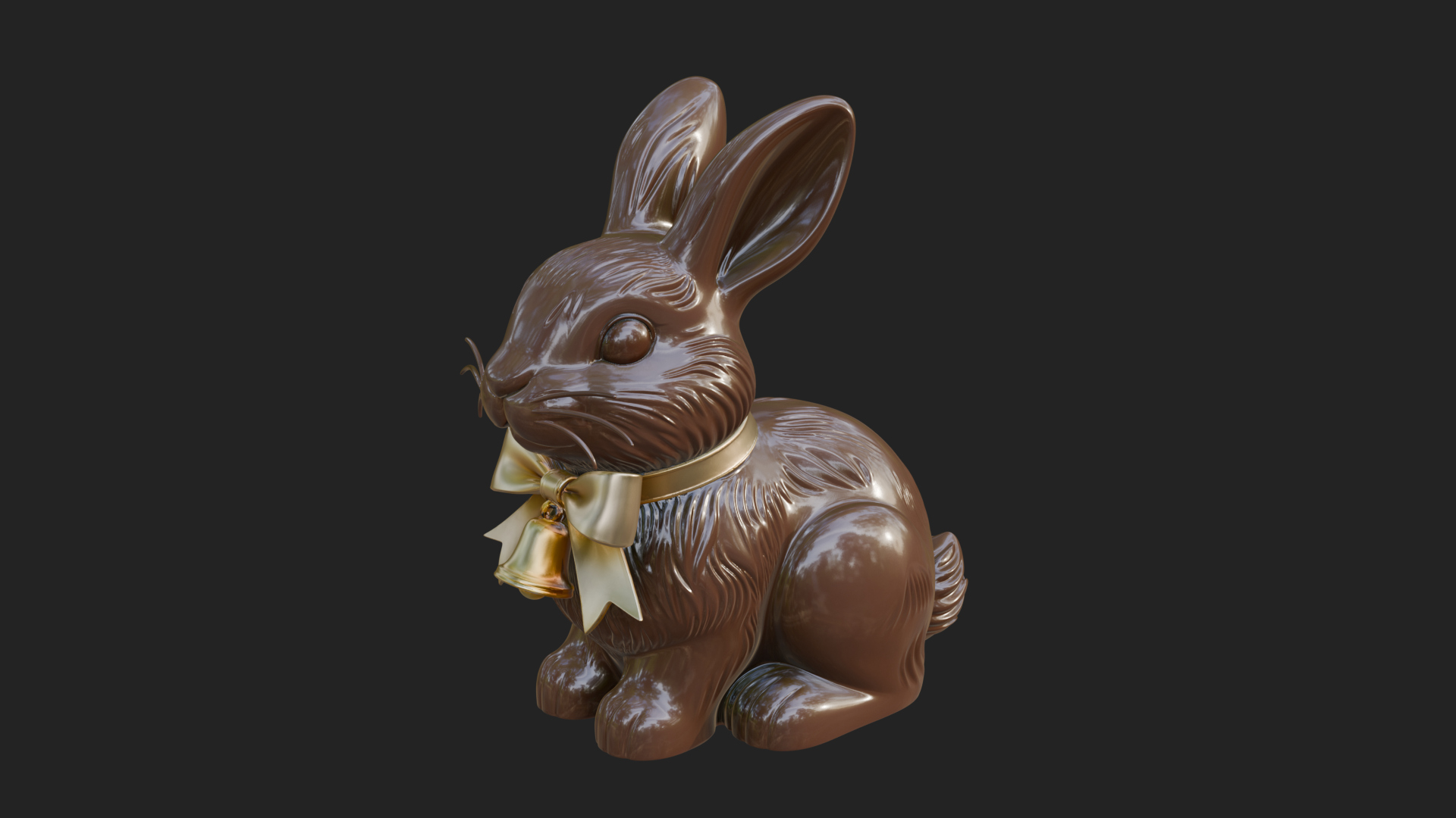 Chocolate Easter Bunny Statue Design 1 3D Print Model 3D Model