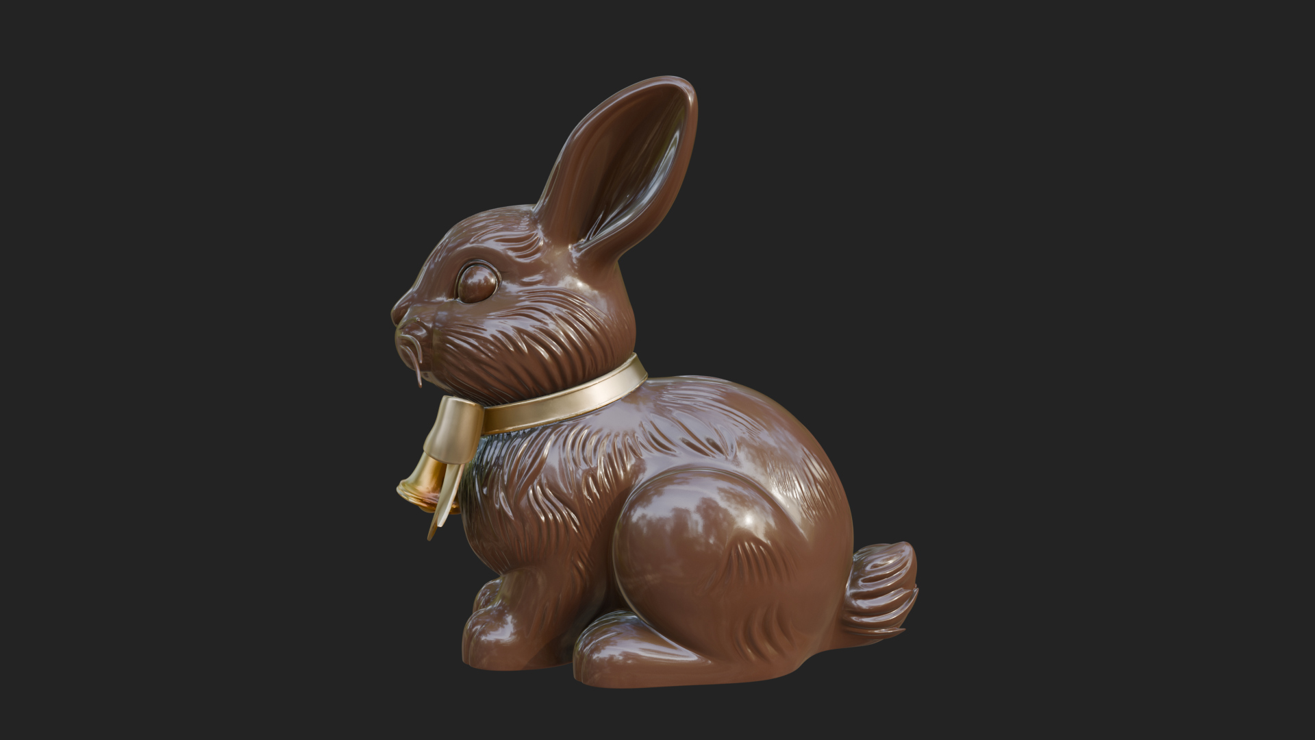 Chocolate Easter Bunny Statue Design 1 3D Print Model 3D Model
