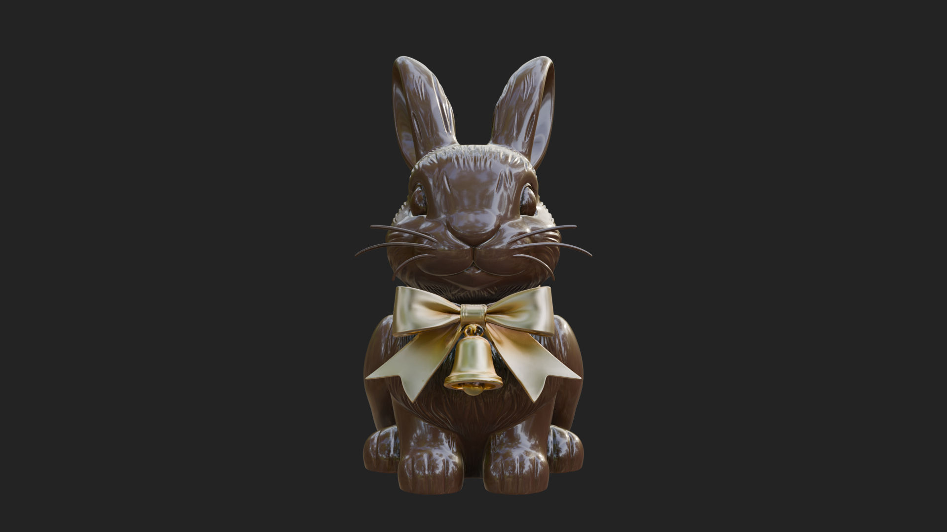Chocolate Easter Bunny Statue Design 1 3D Print Model 3D Model