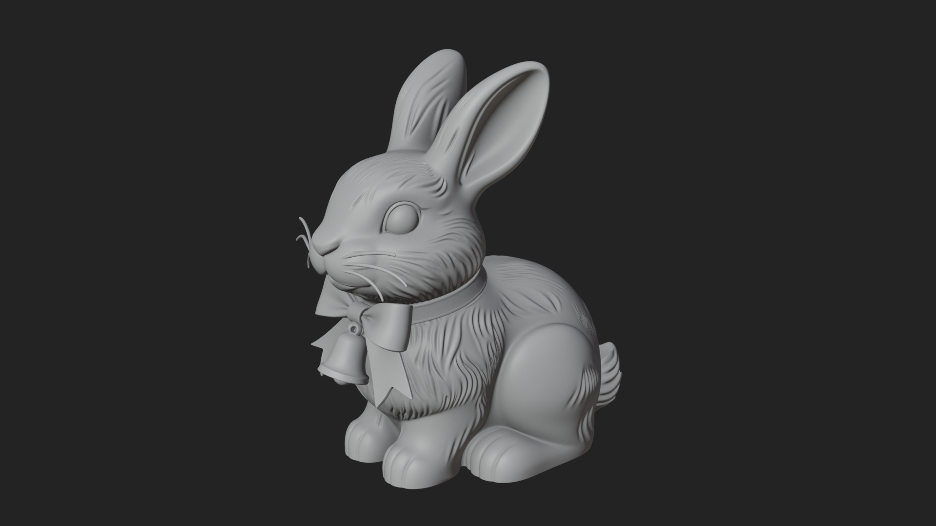 Chocolate Easter Bunny Statue Design 1 3D Print Model 3D Model