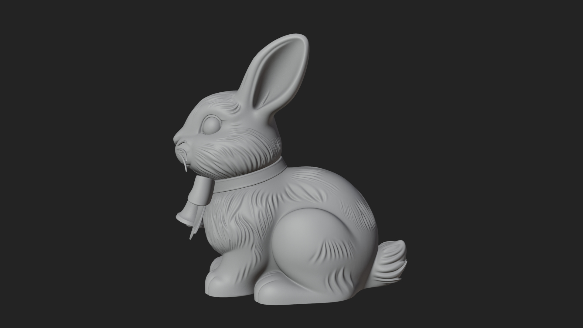 Chocolate Easter Bunny Statue Design 1 3D Print Model 3D Model