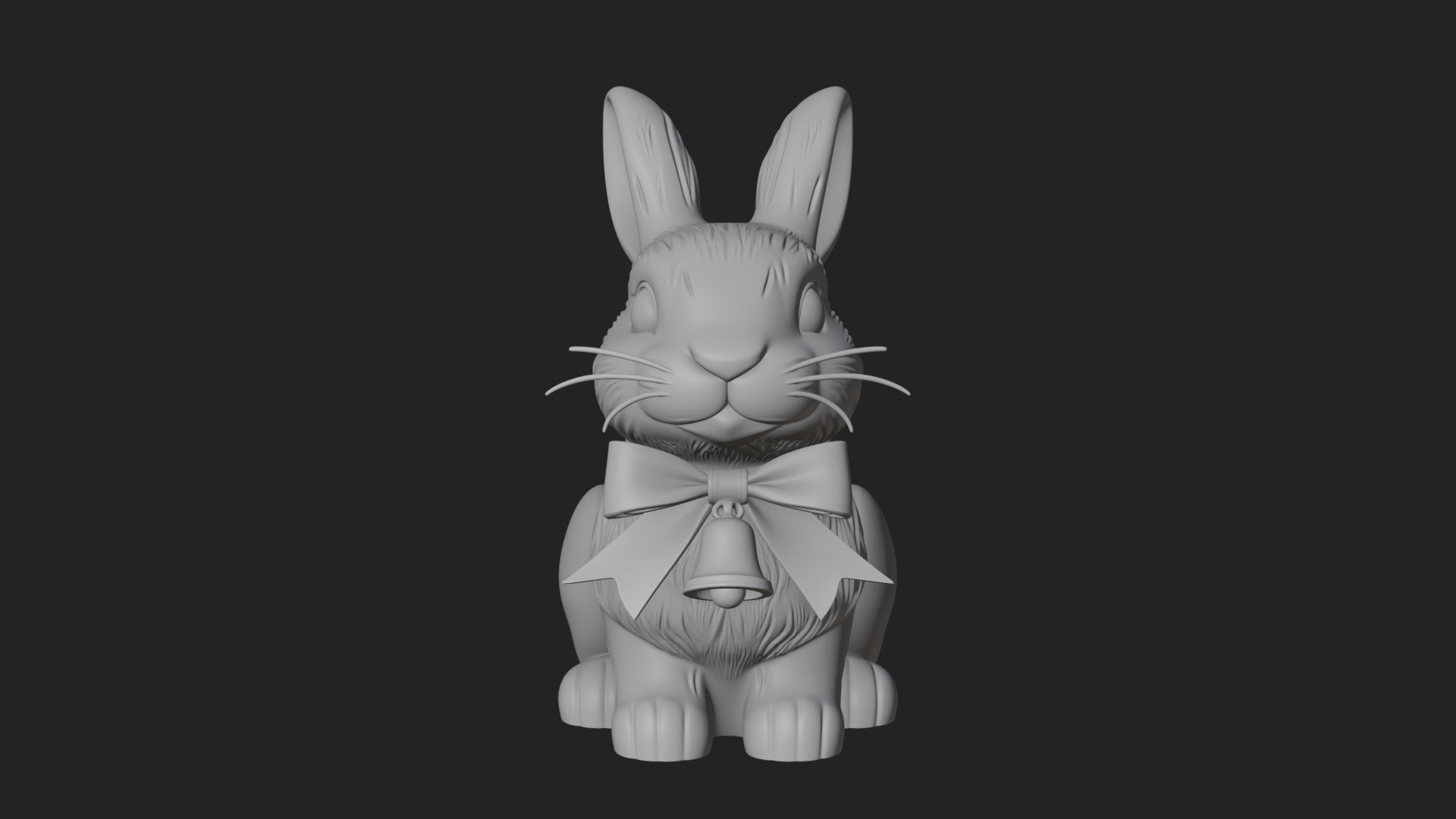 Chocolate Easter Bunny Statue Design 1 3D Print Model 3D Model