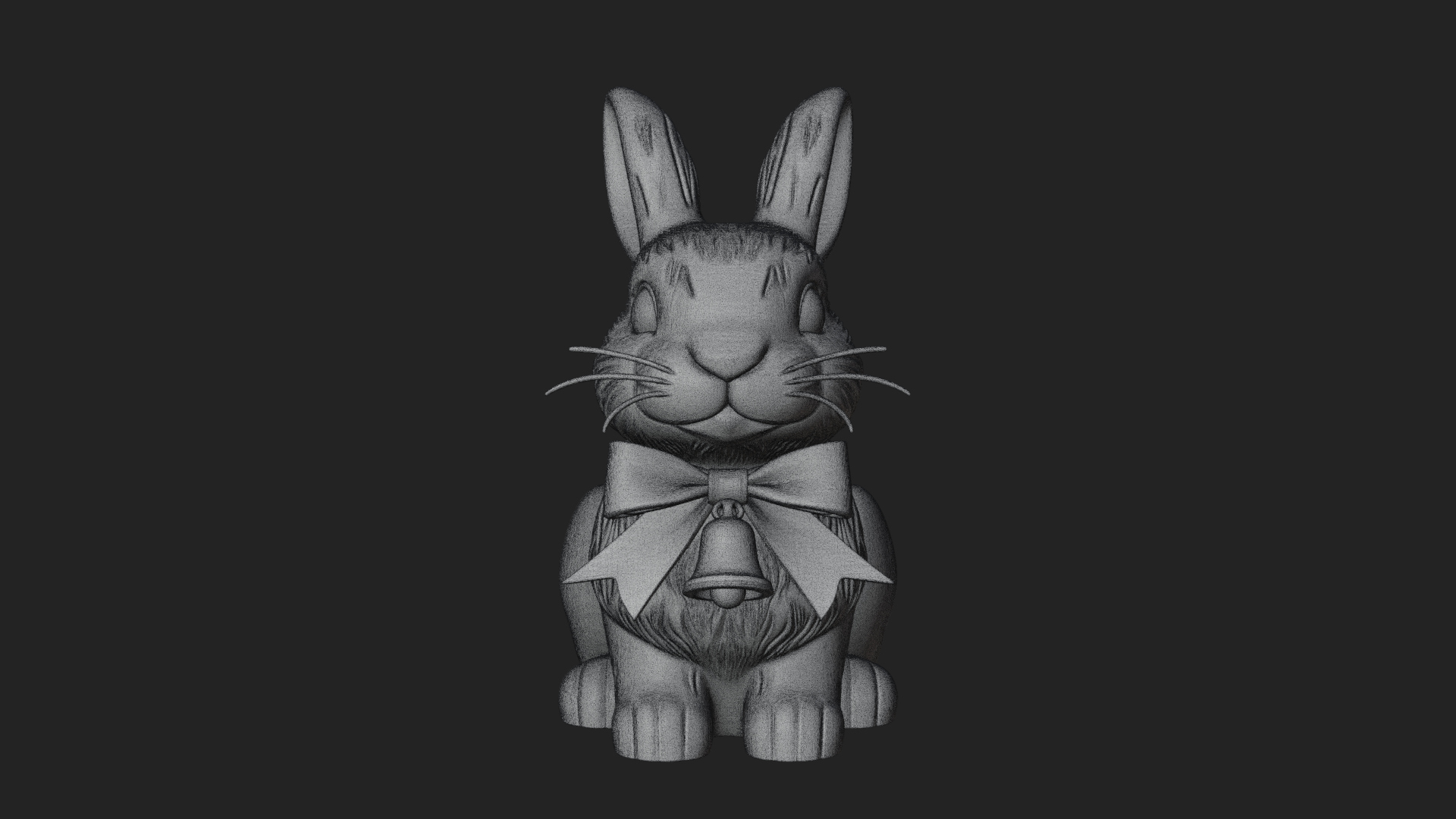 Chocolate Easter Bunny Statue Design 1 3D Print Model 3D Model