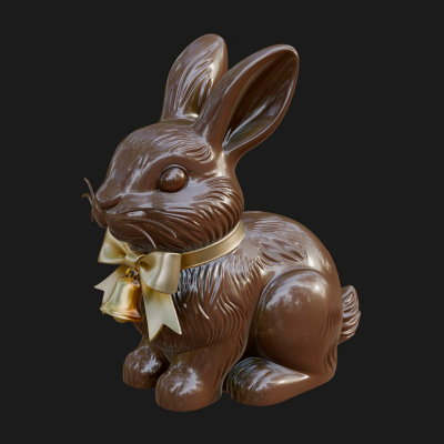 Chocolate Easter Bunny Statue Design 1 3D Print Model