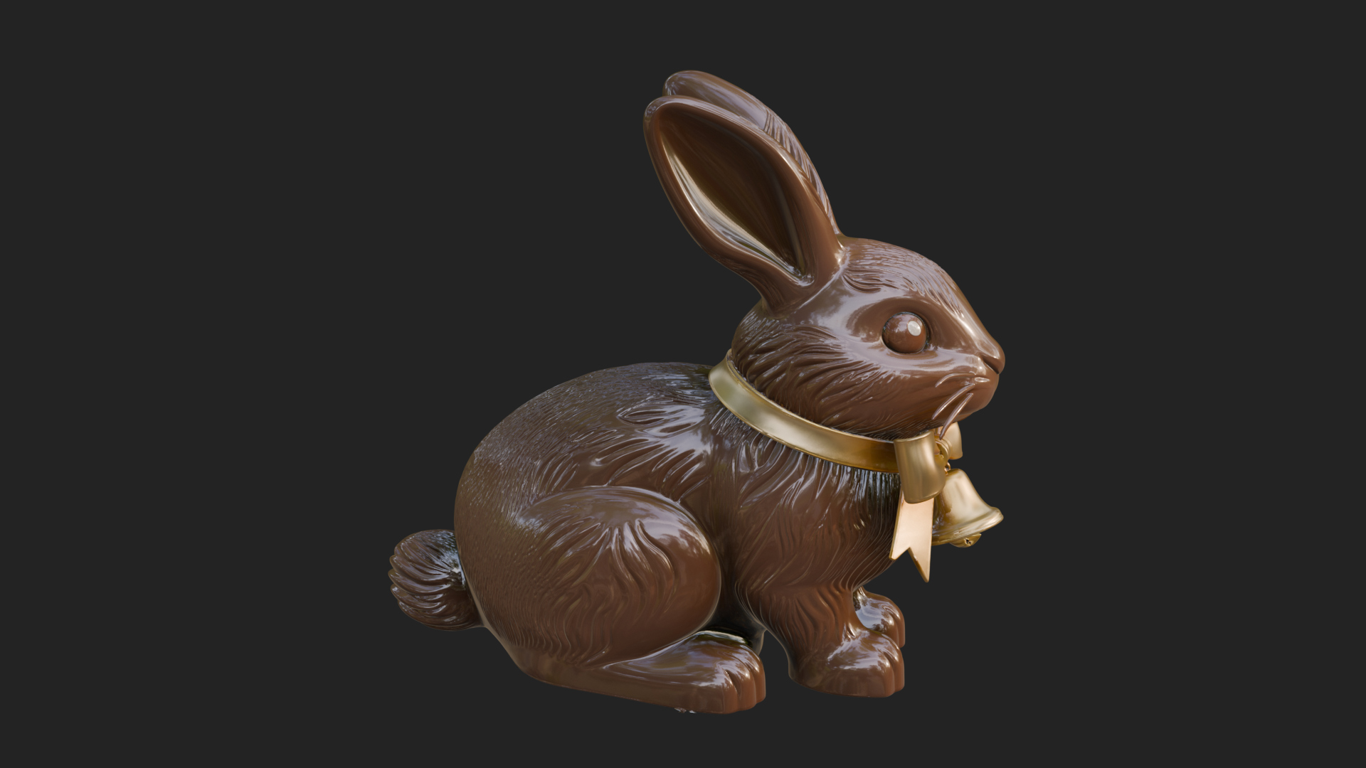 Chocolate Easter Bunny Statue Design 2 3D Print Model 3D Model