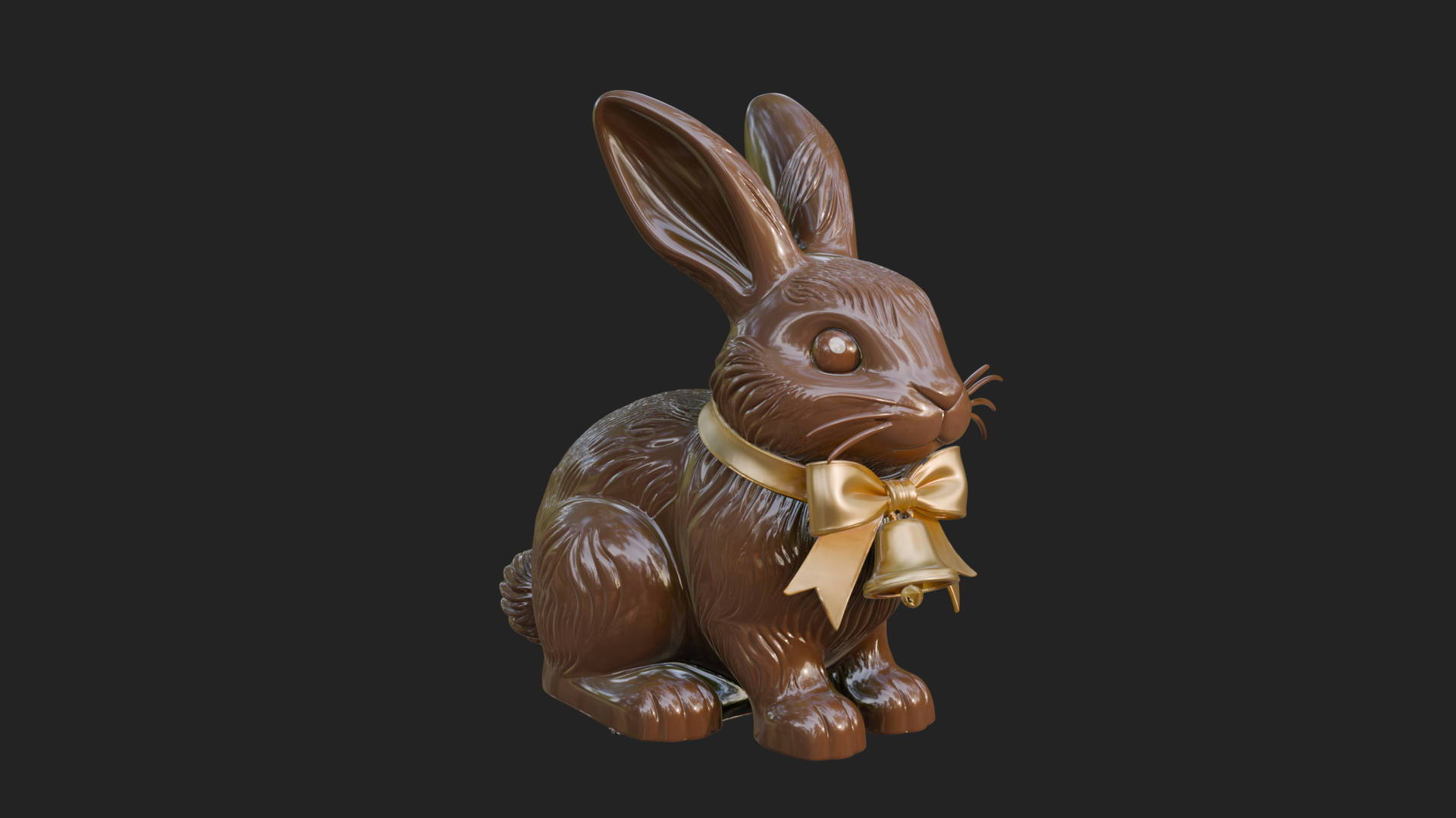 Chocolate Easter Bunny Statue Design 2 3D Print Model 3D Model
