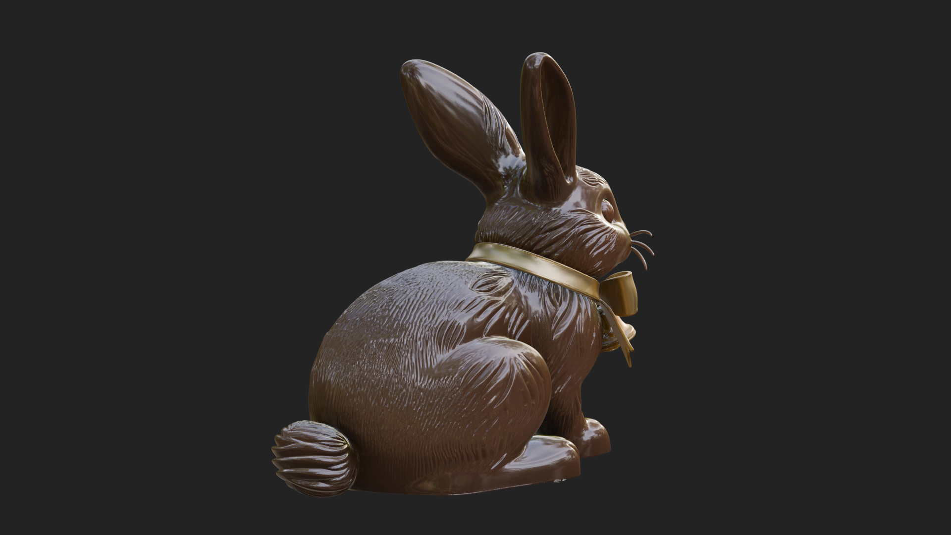Chocolate Easter Bunny Statue Design 2 3D Print Model 3D Model