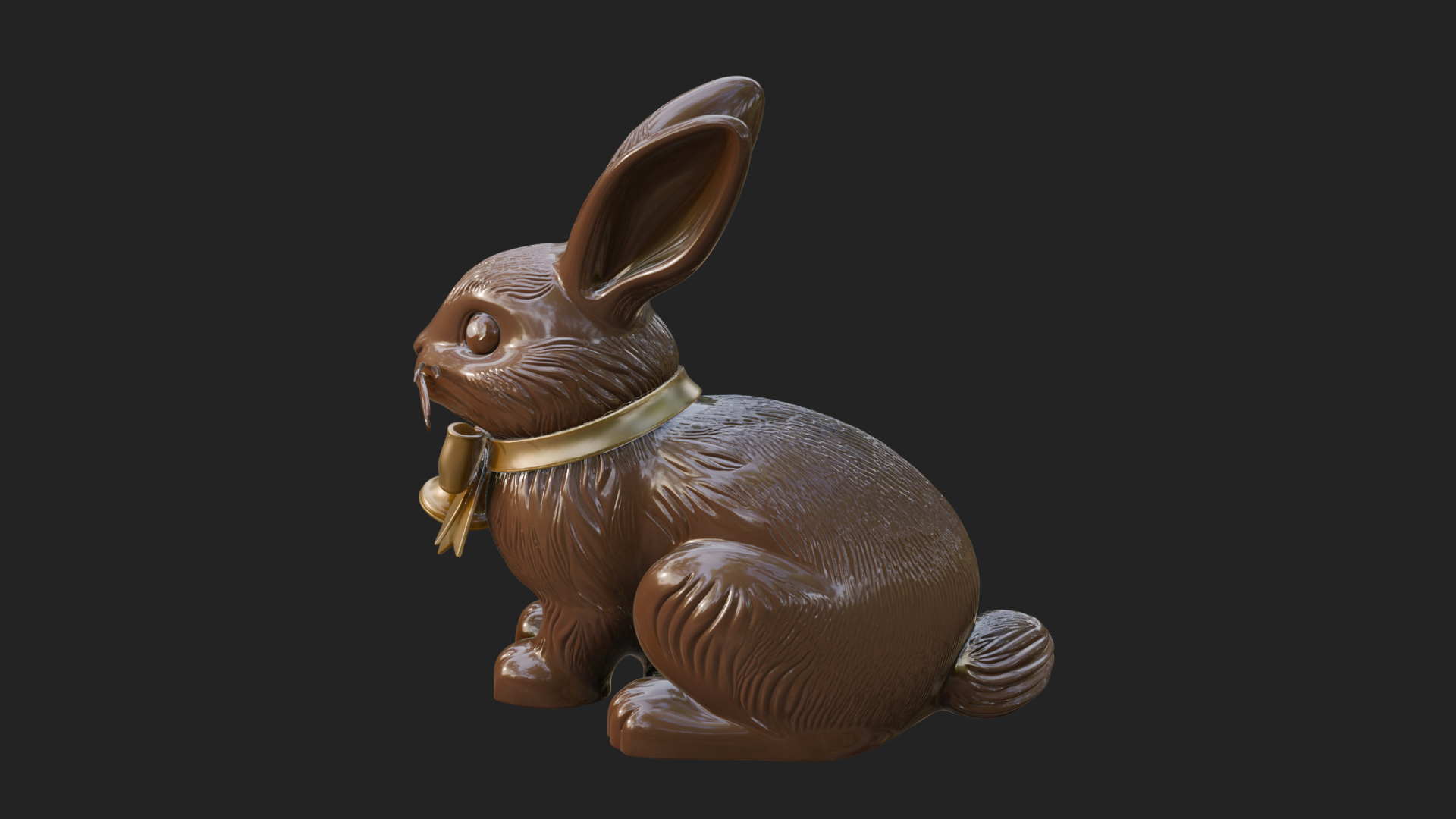 Chocolate Easter Bunny Statue Design 2 3D Print Model 3D Model