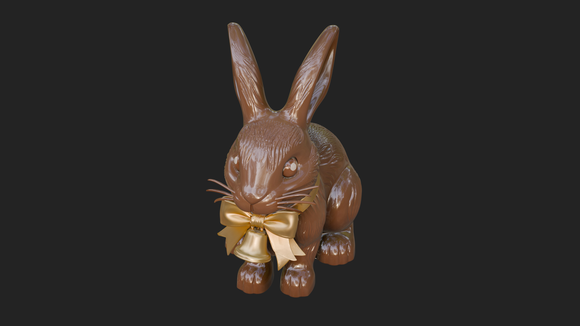 Chocolate Easter Bunny Statue Design 2 3D Print Model 3D Model