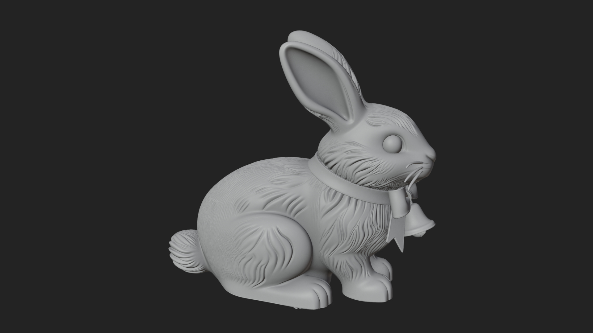 Chocolate Easter Bunny Statue Design 2 3D Print Model 3D Model