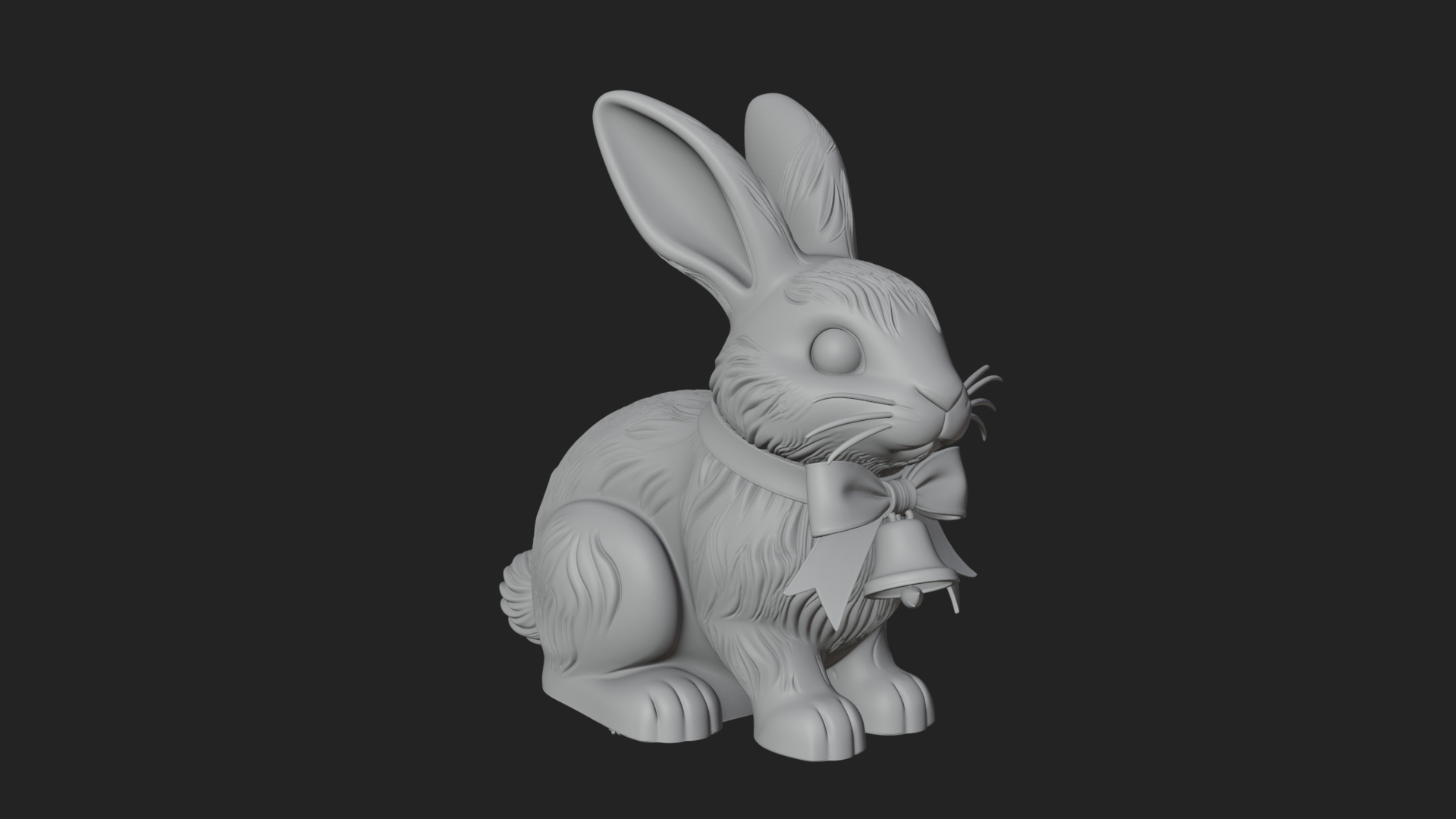 Chocolate Easter Bunny Statue Design 2 3D Print Model 3D Model