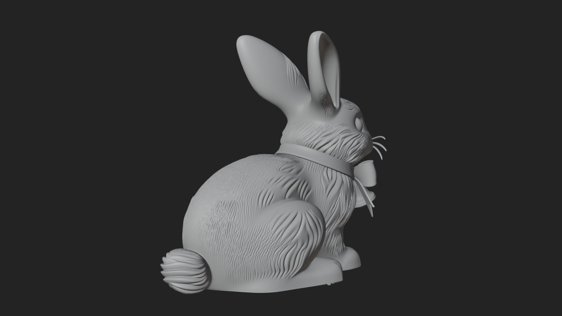 Chocolate Easter Bunny Statue Design 2 3D Print Model 3D Model