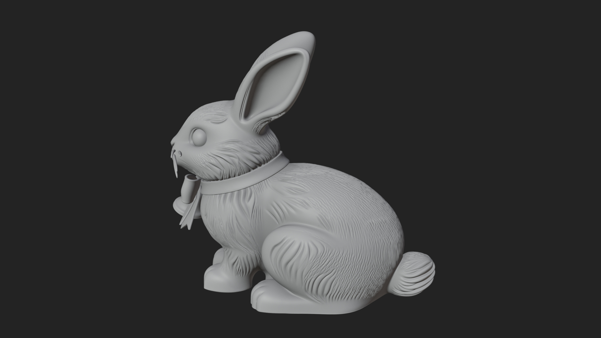 Chocolate Easter Bunny Statue Design 2 3D Print Model 3D Model
