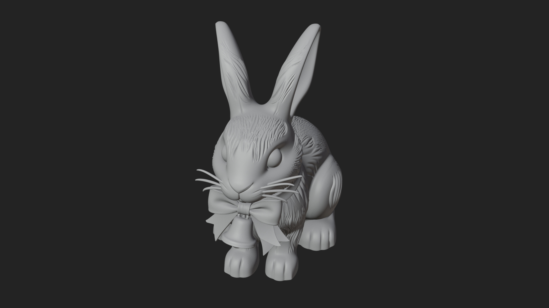 Chocolate Easter Bunny Statue Design 2 3D Print Model 3D Model