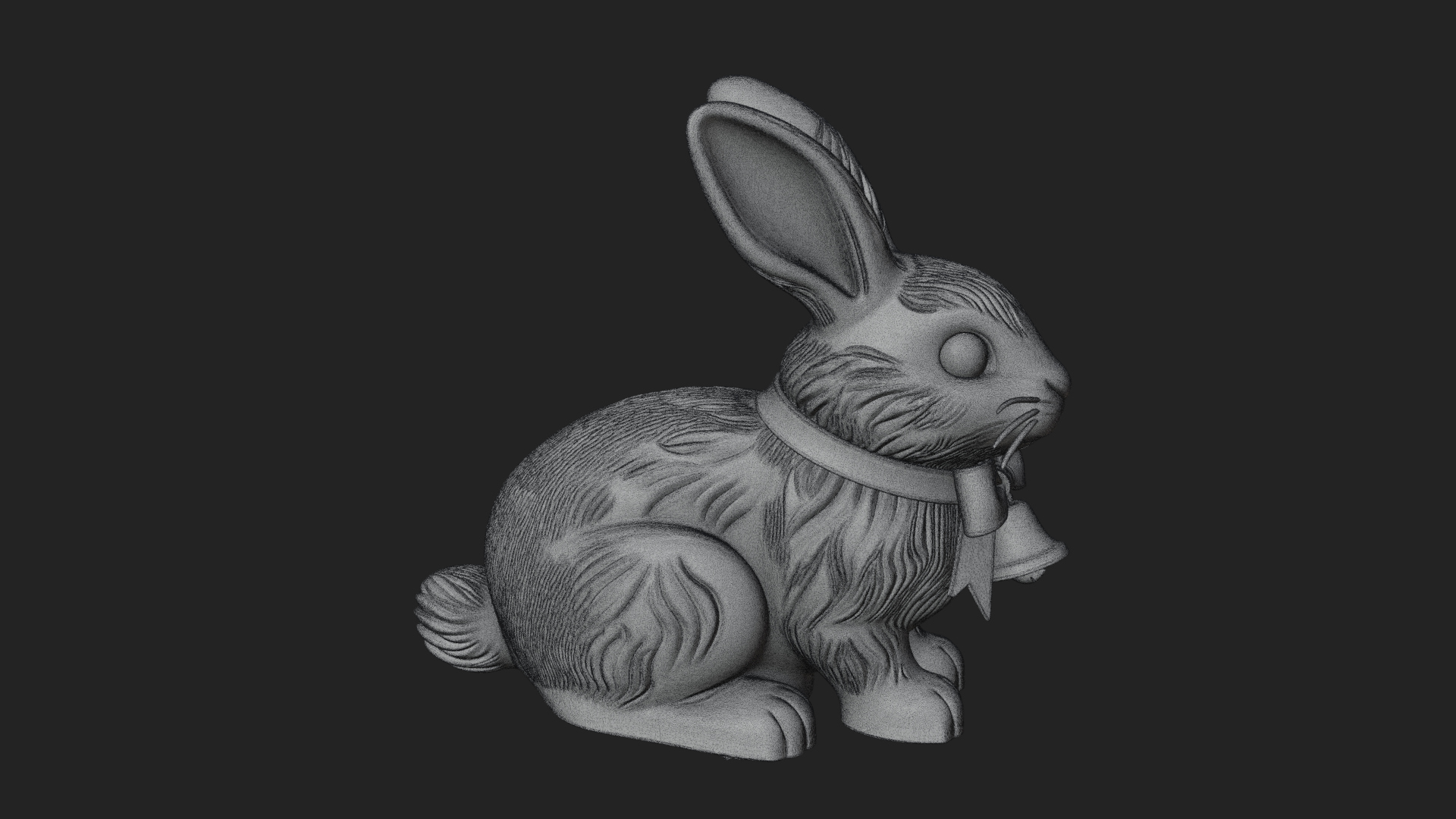 Chocolate Easter Bunny Statue Design 2 3D Print Model 3D Model