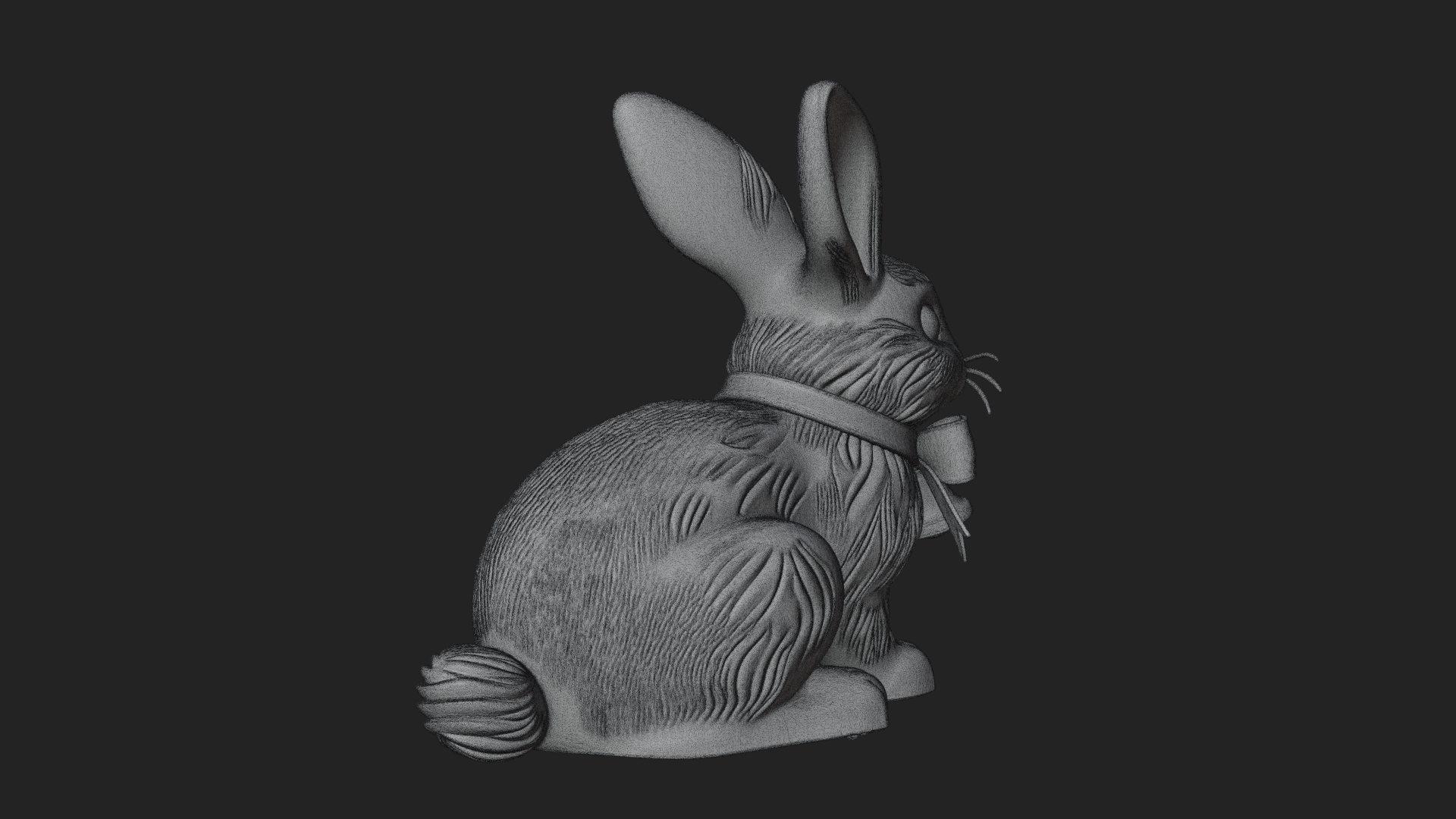 Chocolate Easter Bunny Statue Design 2 3D Print Model 3D Model