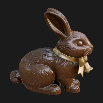 Chocolate Easter Bunny Statue Design 2 3D Print Model