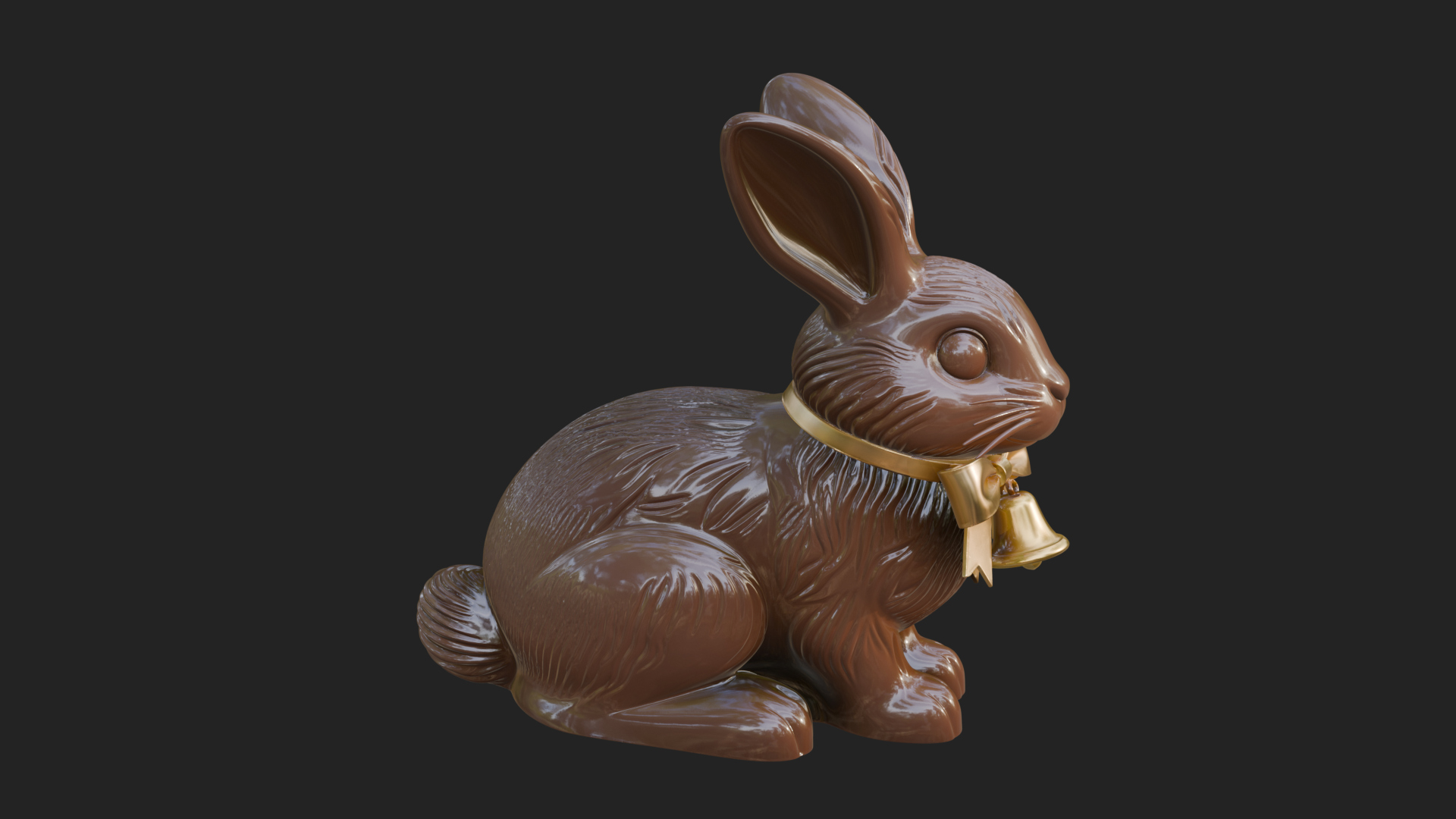 Chocolate Easter Bunny Statue Design 3 3D Print Model 3D Model