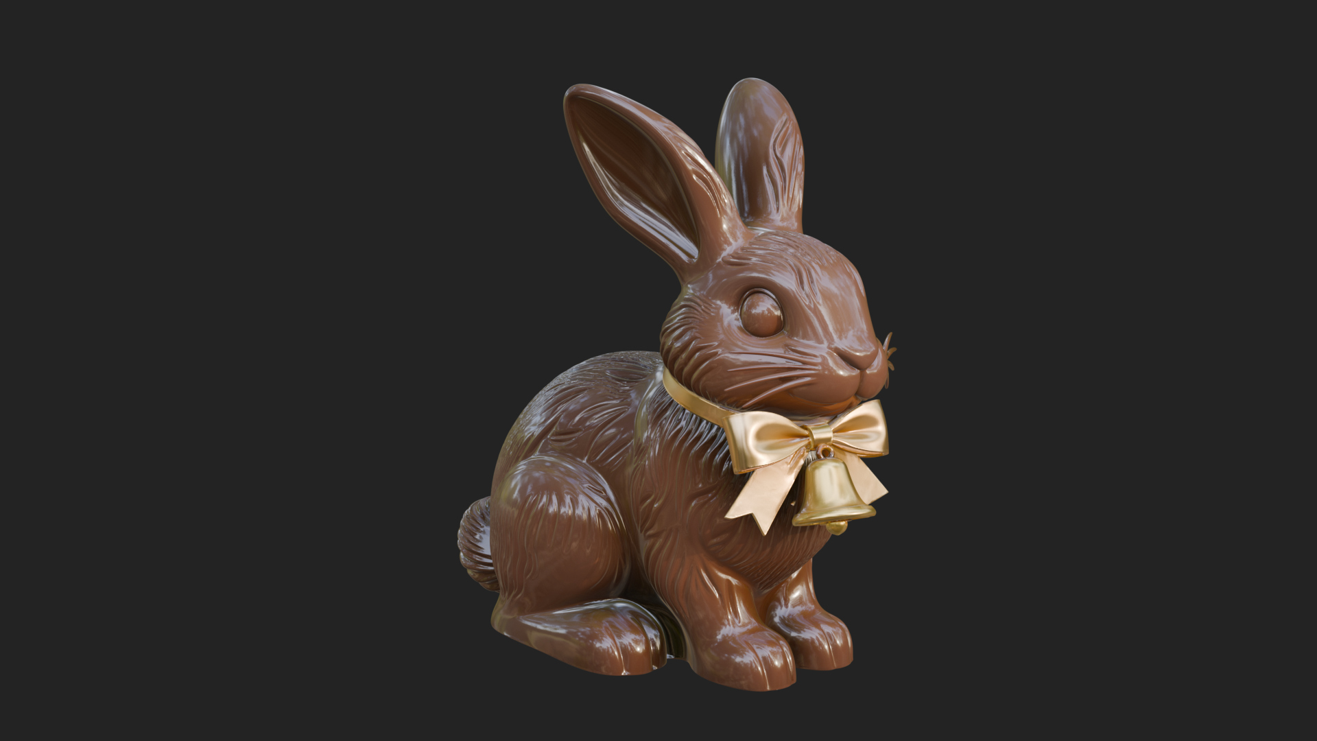 Chocolate Easter Bunny Statue Design 3 3D Print Model 3D Model