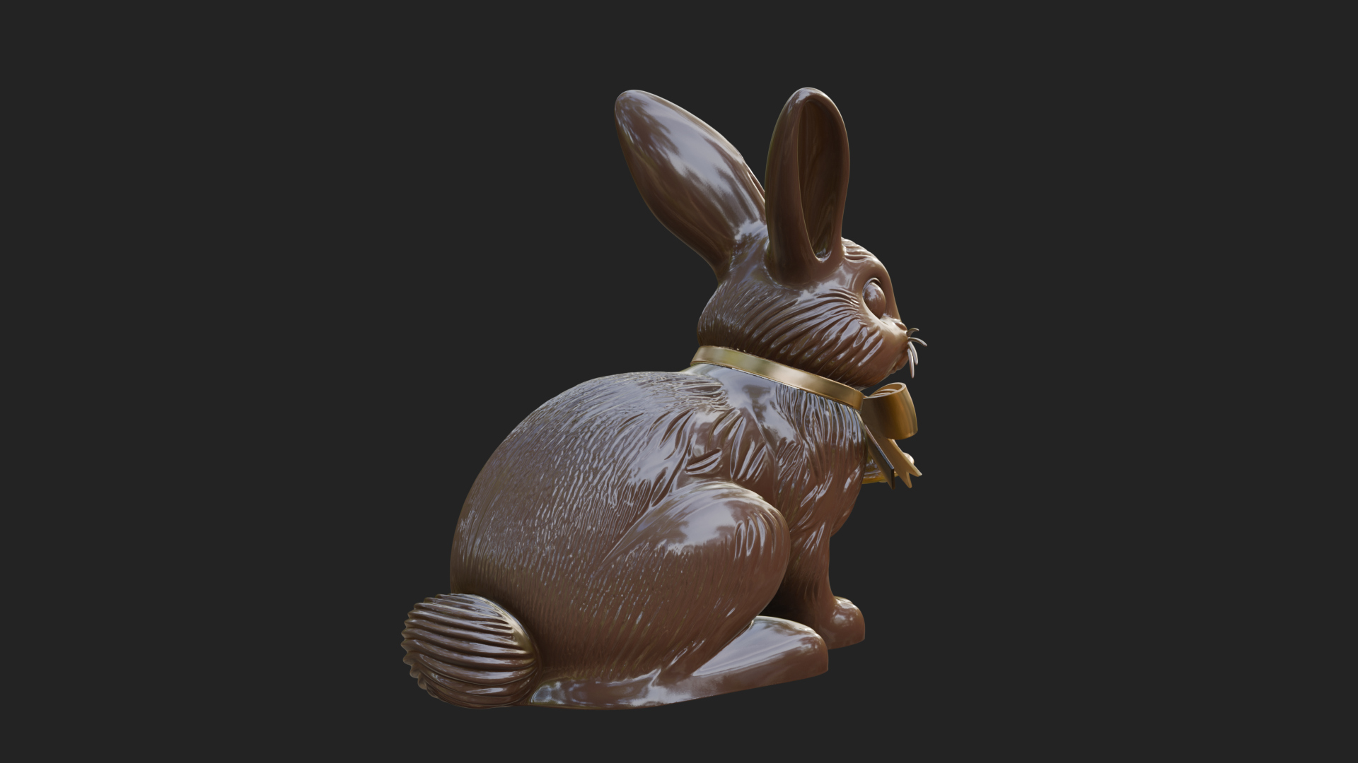 Chocolate Easter Bunny Statue Design 3 3D Print Model 3D Model