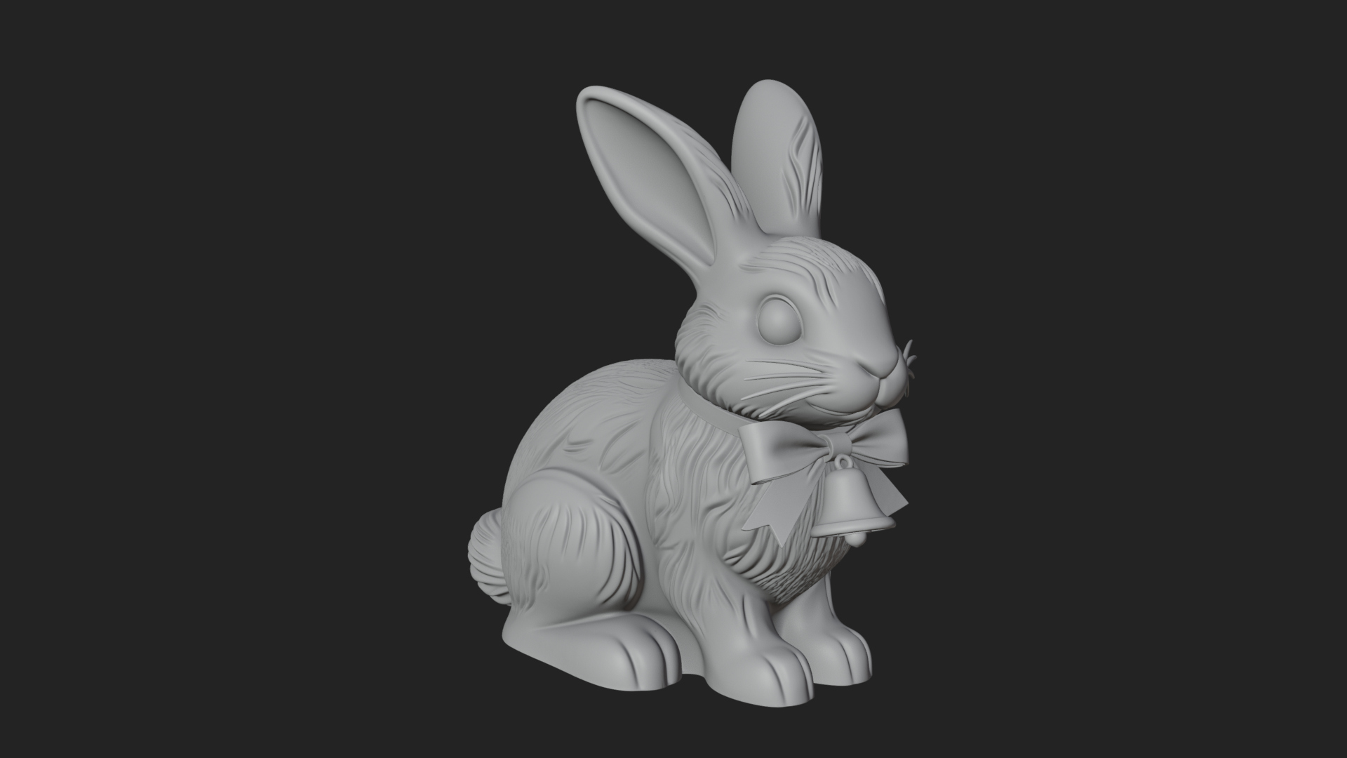 Chocolate Easter Bunny Statue Design 3 3D Print Model 3D Model